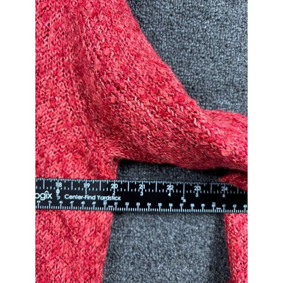 Woolrich Sweater Womens Medium Red Ruby Half Zip Mock Neck Ramie Blend Knit - Picture 7 of 7